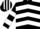 Silk - Black & white chevrons, hooped sleeves, striped cap