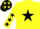 Silk - Yellow, Black star, Yellow sleeves, Black stars