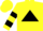 Silk - Yellow, black triangle,black hoops on sleeves, yellow cap