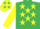 Silk - Emerald green, yellow stars and sleeves, yellow cap, emerald green stars