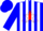 Silk - Blue, white stripes, white star on red triangle, blue slvs