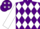 Silk - Purple, white band of diamonds, checked diamond sleeves, purple cap, white stars