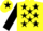 Silk - Yellow, Black stars, sleeves and star on cap