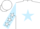 Silk - White, light blue star, light blue sleeves with white stars, white cap