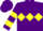 Silk - Purple,yellow diamond hoop, yellow bars on sleeves
