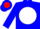 Silk - Blue, red 'b/g'on  white ball