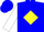 Silk - Blue, yellow diamond, black blocks on white sleeves