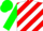 Silk - Red, white diagonal stripes, green sleeves and cap