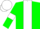 Silk - Green body, white stripe, green arms, white armlets, white cap, green striped