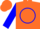 Silk - Orange, blue circled horse, blue circle on sleeves