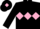 Silk - Black, pink diamond hoop, black sleeves, black cap, pink diamond