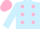 Silk - Light blue, light pink diagonal spots, light blue sleeves, light pink cap