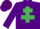 Silk - Purple, emerald green cross of lorraine, white cap, maroon stars