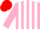 Silk - Pink and white stripes, red cap