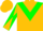Silk - Gold, kelly green triangular panel, gold and green diagonal quartered slvs