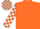 Silk - Orange, orange and white checked sleeves and cap