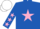 Silk - Royal blue, pink star, royal blue sleeves, pink stars, white cap