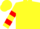 Silk - Yellow, red apple, red bars on sleeves