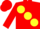 Silk - Red, large yellow spots.