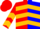 Silk - Red and blue halved, gold chevrons