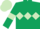 Silk - Dark green, light green triple diamond, armlets and cap