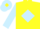 Silk - Yellow, Light Blue diamond and sleeves, Light Blue cap, Yellow diamond.