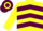 Silk - Yellow, Maroon chevrons, hooped cap.