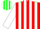 Silk - Red, green braces, green and white stripes on sleeves