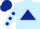 Silk - Light blue body, dark blue triangle, light blue arms, dark blue spots, dark blue cap