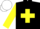 Silk - Black body, yellow saint andre's cross, yellow arms, white cap