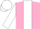 Silk - Pink, white 'dm', white triangular v panel, pink 'mtz' on white sleeves, white cap