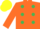 Silk - Orange, Emerald Green spots, Yellow cap.