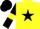 Silk - Yellow, black star, black sleeves, yellow armlets, black cap