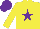 Silk - yellow, purple star, purple cap