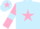 Silk - Light blue, pink star, pink sleeves, light blue armlets, light blue cap, pink star