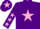 Silk - Purple, pink star, purple sleeves, pink stars, purple cap, pink star.