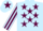 Silk - Light Blue, Maroon stars, striped sleeves and star on cap.