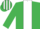 Silk - Emerald green, white panel, white armlet, striped cap