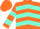 Silk - Orange, aqua chevrons, aqua hoops on sleeves