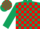 Silk - Dark Green and Red check, Dark Green sleeves.