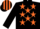 Silk - Black, orange stars, striped cap