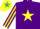 Silk - Purple, yellow star, striped sleeves, yellow cap, emerald green star.