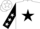 Silk - White, black star, emerald sleeves, white stars, emerald cap, white star
