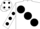 Silk - White, large black spots, white sleeves, black spots and cap