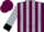 Silk - Maroon, silver crossed stripes, maroon ball and black cuffs on silver sleeves