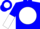 Silk - Blue, blue 'c' on white ball, blue and white halved sleeves