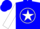 Silk - Blue, white ''a'' in white star circle, red stripe on white sleeves, blue cap