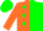 Silk - Orange, green dots, orange and green halved cap