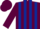 Silk - Garnet body, dark blue striped, garnet arms, dark blue striped, garnet cap