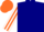 Silk - Navy, white framed orange brand emblems, white framed orange arrow stripe on slvs, navy cap
